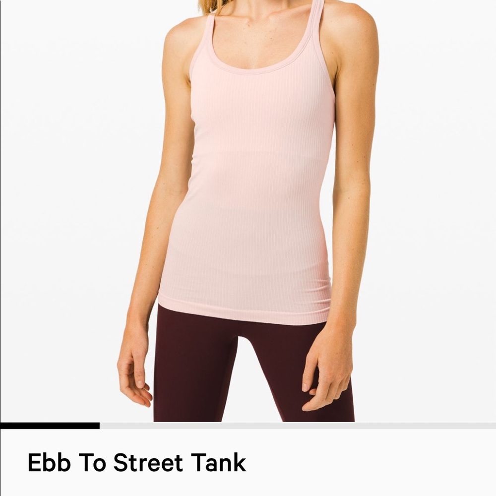 Lululemon ebb to street tank misty pink
